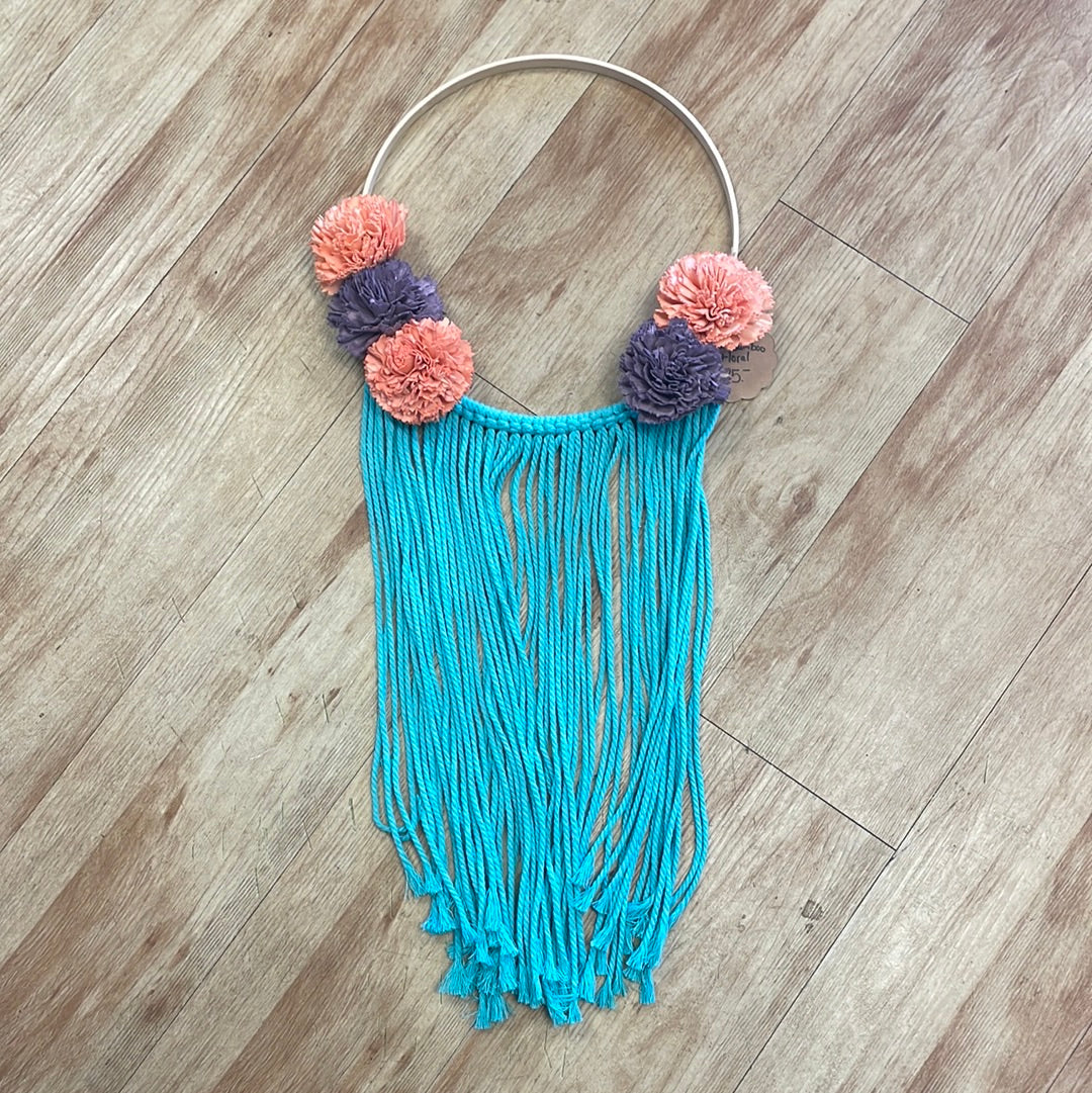10” Teal Bamboo Floral