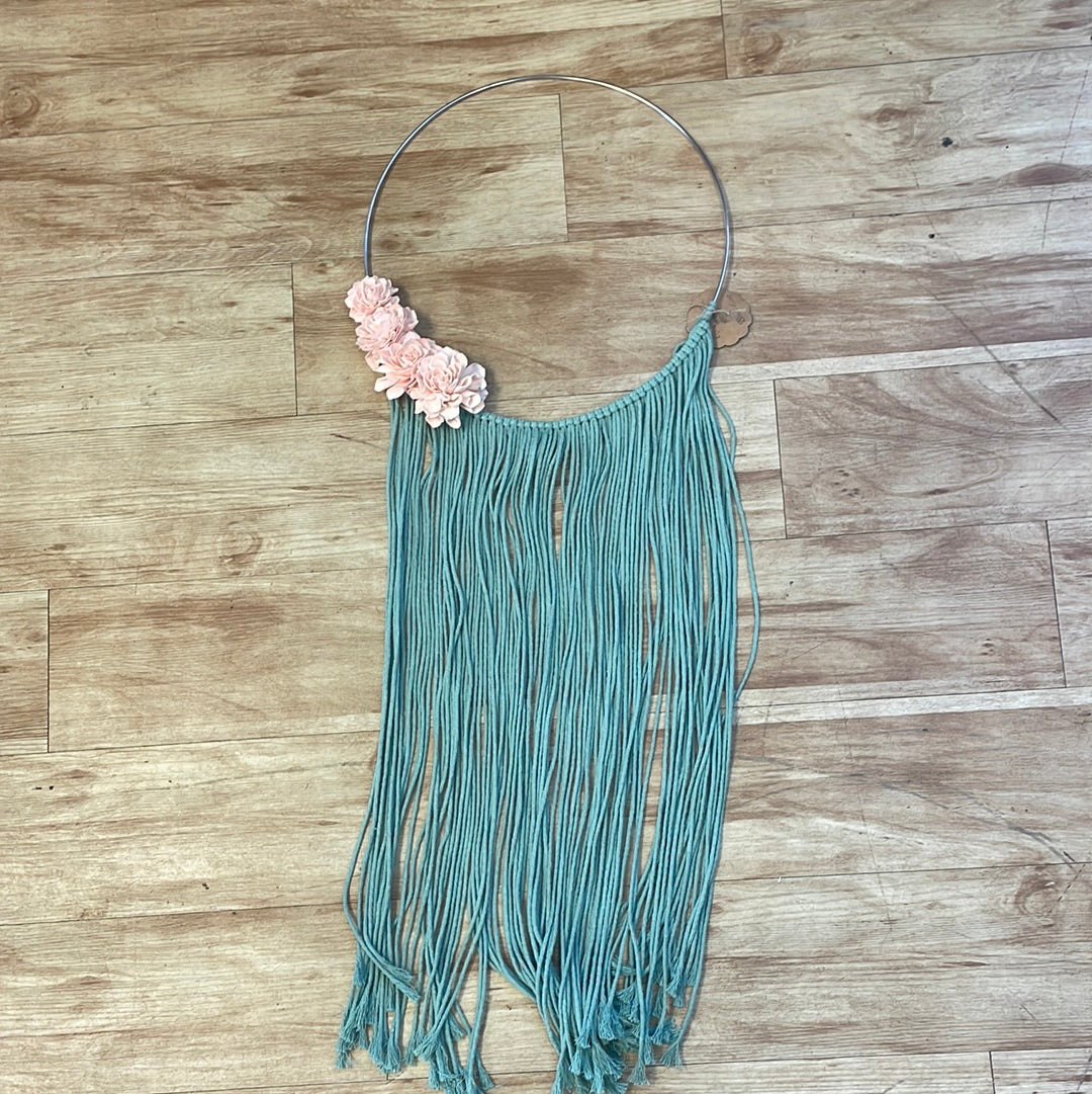 14” Teal Floral Wire