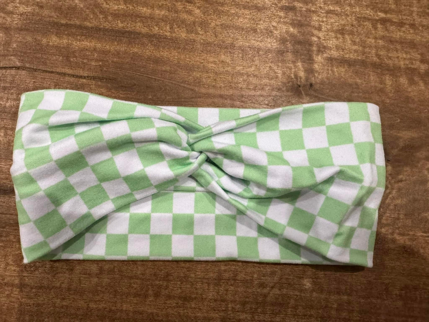 Green checkered Headband