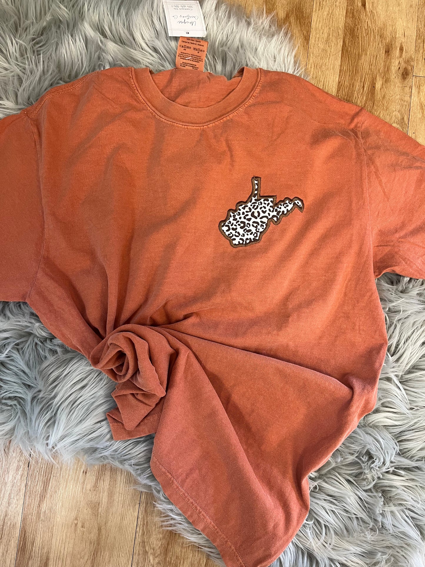 Orange Embroidered WV Tee