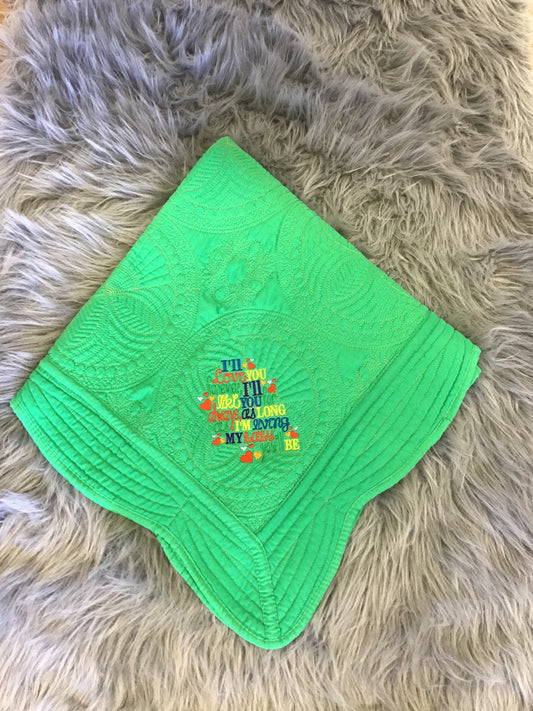 Baby Quilt Green , I’ll love you forever