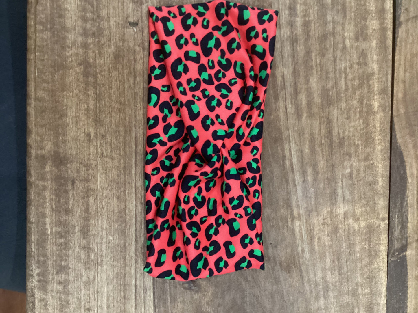 Red & Green Cheetah Headband