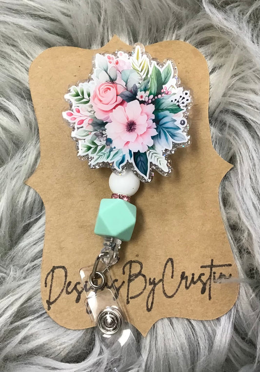 Flowers Badge Clip