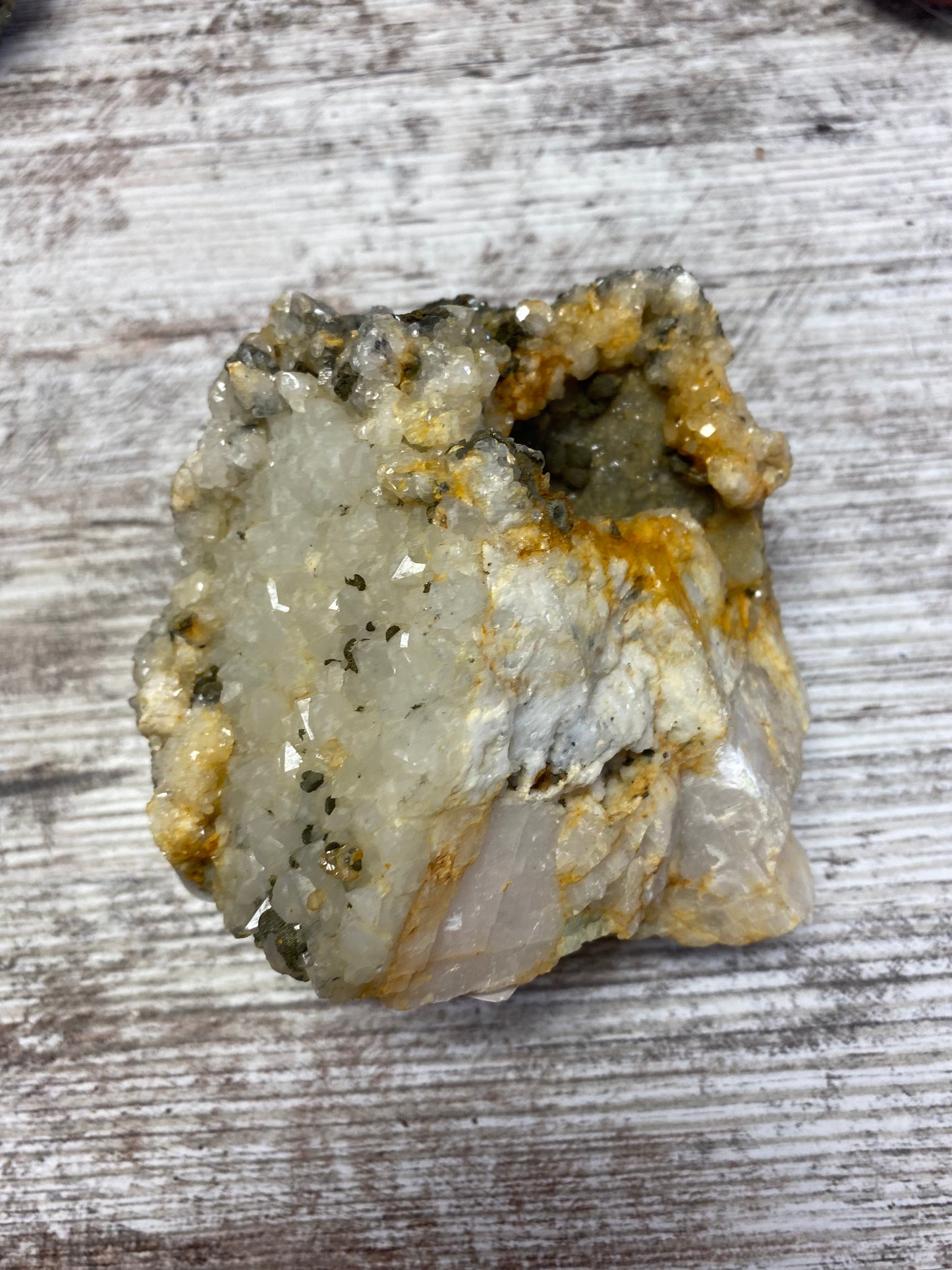 Pyrite on Calcite