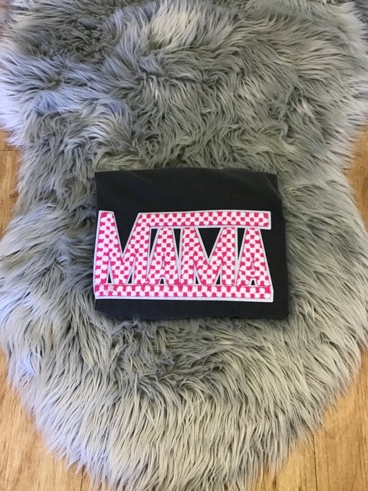 Embroidered Checkered Mama Tee 2XL