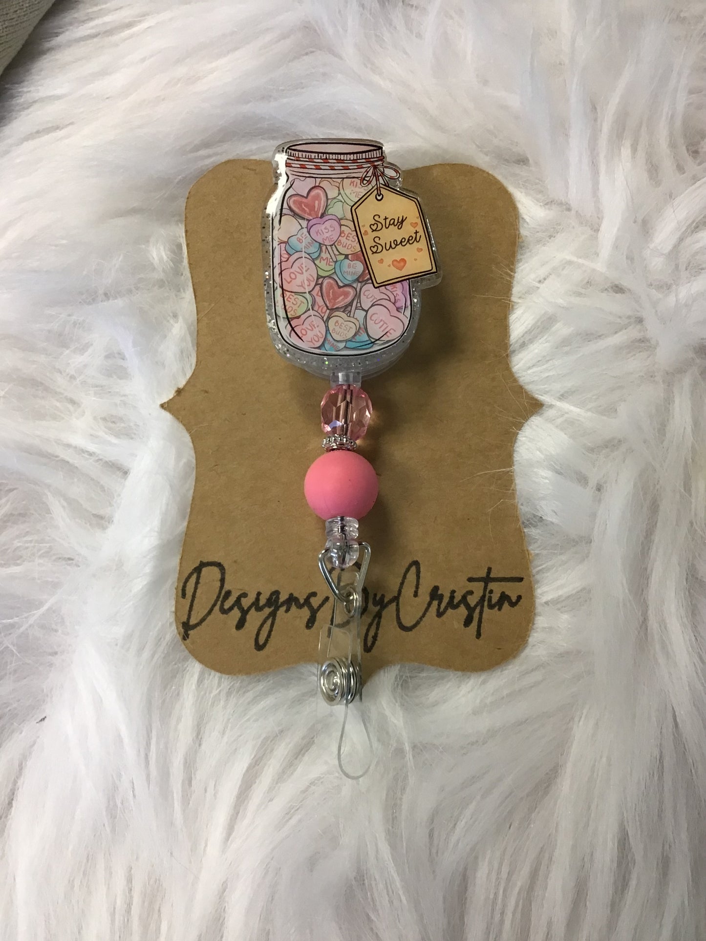 Stay sweet badge clip