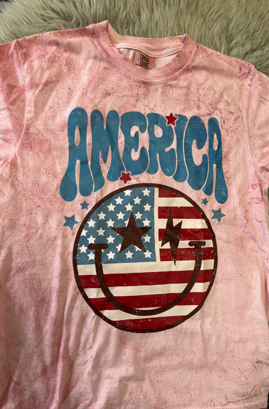 Pink America Smiley T-Shirt